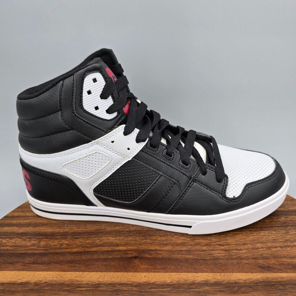 Osiris Clone Shoes Mens 10.5 Black Red White Retro Padded Skateboarding Sneakers